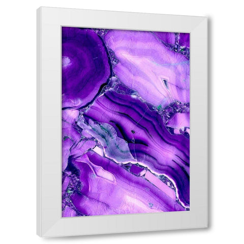 Violet Streams White Modern Wood Framed Art Print by Kimberly, Allen