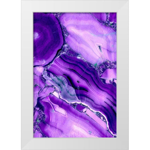 Violet Streams White Modern Wood Framed Art Print by Kimberly, Allen