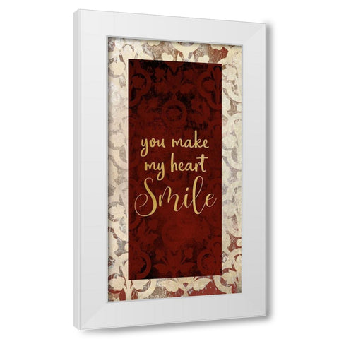 Smile White Modern Wood Framed Art Print by Kimberly, Allen