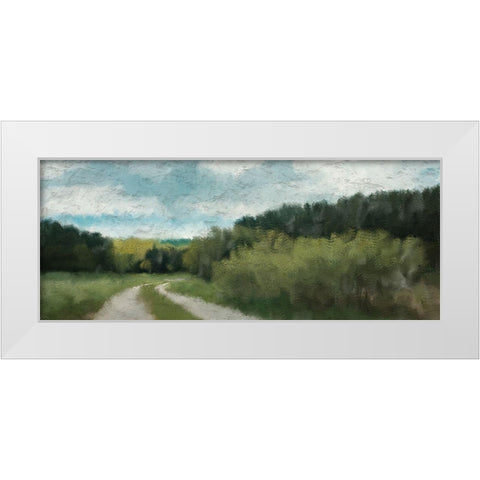 Morning Walk  White Modern Wood Framed Art Print by Kimberly, Allen