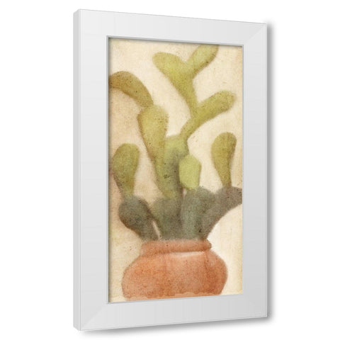Potted Cactus 1 White Modern Wood Framed Art Print by Kimberly, Allen