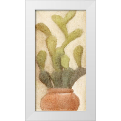 Potted Cactus 1 White Modern Wood Framed Art Print by Kimberly, Allen