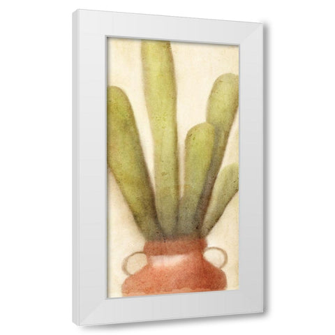 Potted Cactus 2 White Modern Wood Framed Art Print by Kimberly, Allen