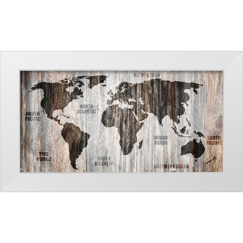 The World v1 White Modern Wood Framed Art Print by Kimberly, Allen