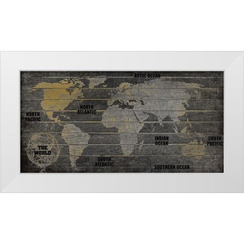 The World v2 White Modern Wood Framed Art Print by Kimberly, Allen