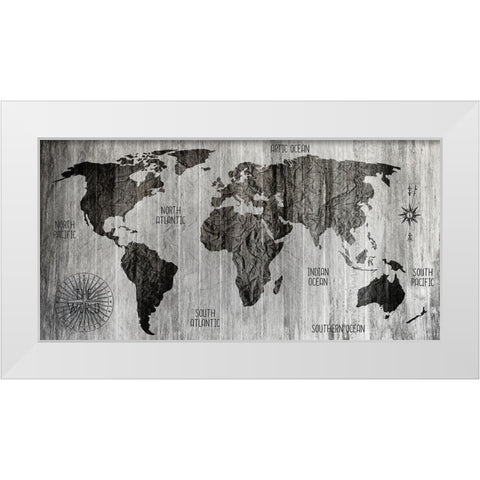 The World v3 White Modern Wood Framed Art Print by Kimberly, Allen