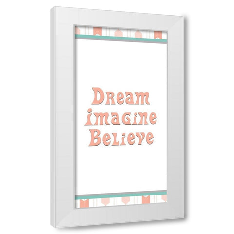 Imagine 1 White Modern Wood Framed Art Print by Kimberly, Allen