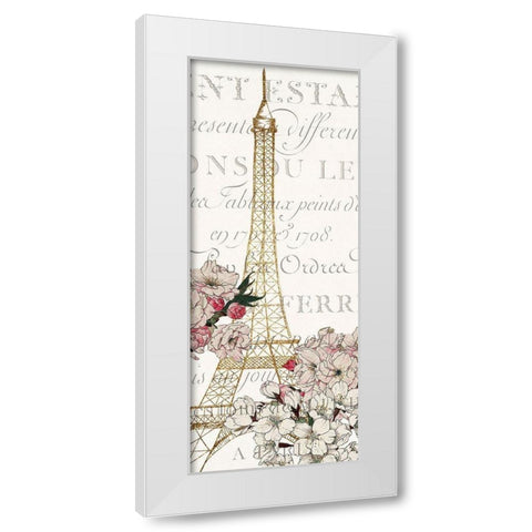 Cherry Blossom Paris 1 White Modern Wood Framed Art Print by Kimberly, Allen