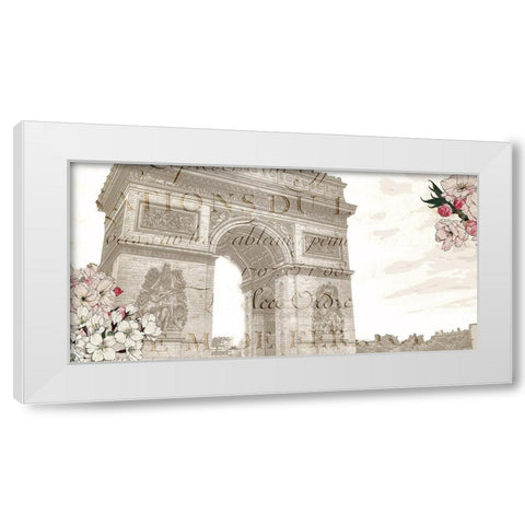 Cherry Blossom Paris 2 White Modern Wood Framed Art Print by Kimberly, Allen