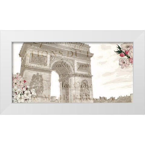 Cherry Blossom Paris 2 White Modern Wood Framed Art Print by Kimberly, Allen