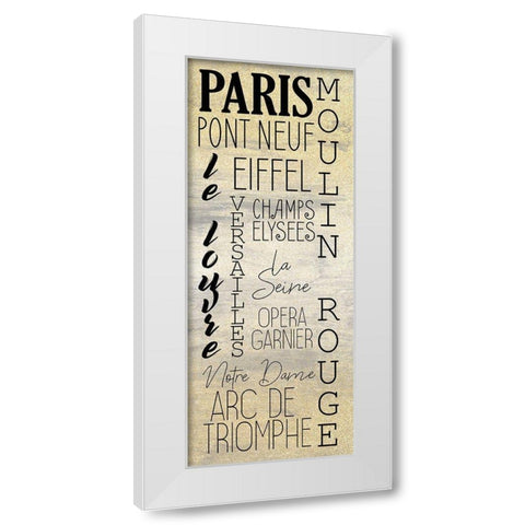 Paris A White Modern Wood Framed Art Print by Kimberly, Allen