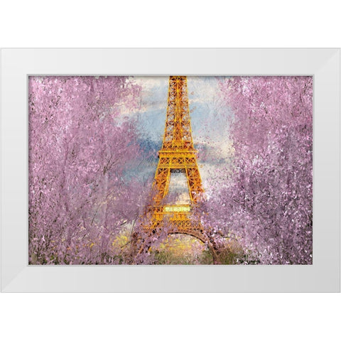 Paris in Bloom White Modern Wood Framed Art Print by Kimberly, Allen