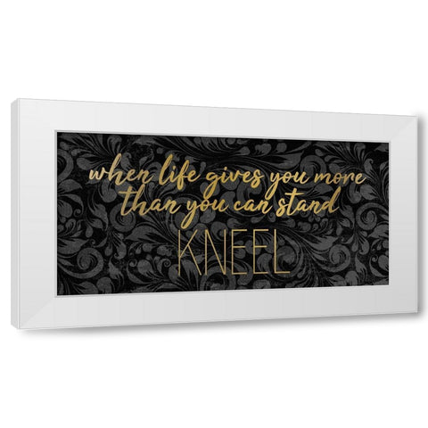 Kneel 1 White Modern Wood Framed Art Print by Kimberly, Allen