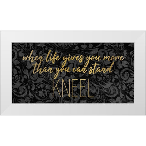 Kneel 1 White Modern Wood Framed Art Print by Kimberly, Allen