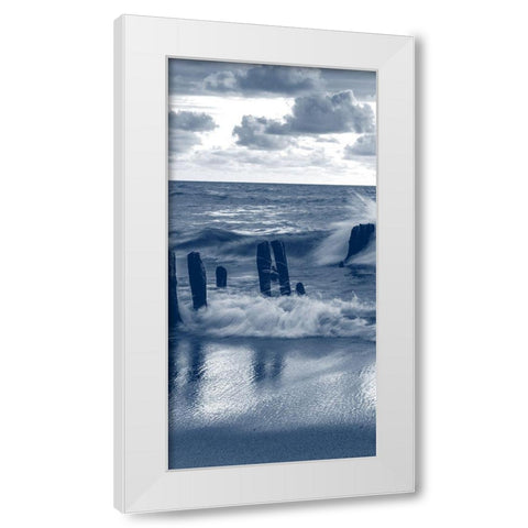 Against the Waves 5 White Modern Wood Framed Art Print by Kimberly, Allen