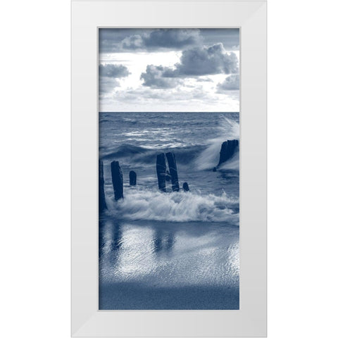 Against the Waves 5 White Modern Wood Framed Art Print by Kimberly, Allen
