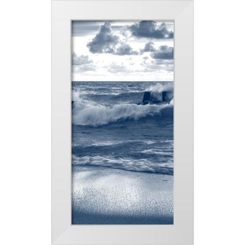 Against the Waves 6 White Modern Wood Framed Art Print by Kimberly, Allen