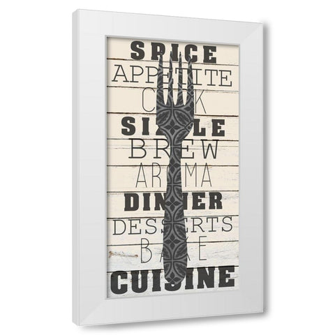Cutlery 1 White Modern Wood Framed Art Print by Kimberly, Allen