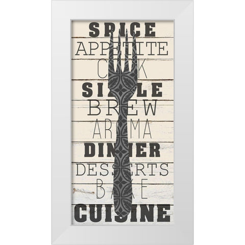 Cutlery 1 White Modern Wood Framed Art Print by Kimberly, Allen