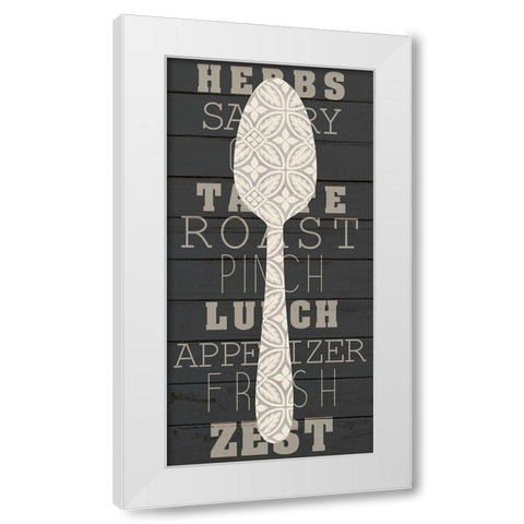 Cutlery 2 White Modern Wood Framed Art Print by Kimberly, Allen