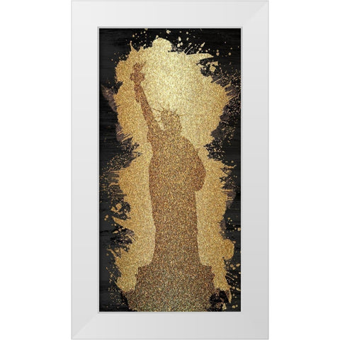 The Big Apple 1 White Modern Wood Framed Art Print by Kimberly, Allen