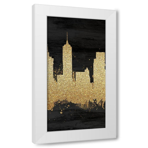 The Big Apple 2 White Modern Wood Framed Art Print by Kimberly, Allen