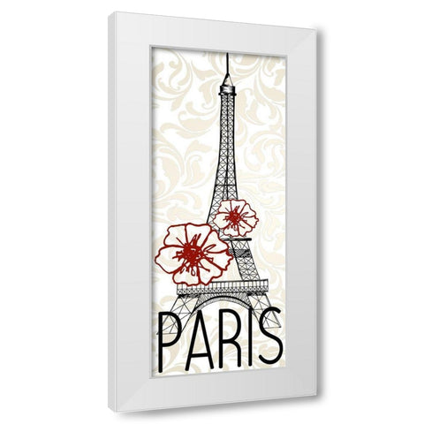 I Love Paris 1 White Modern Wood Framed Art Print by Kimberly, Allen