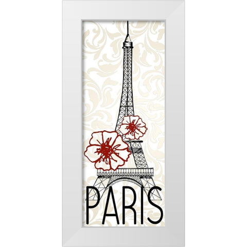 I Love Paris 1 White Modern Wood Framed Art Print by Kimberly, Allen