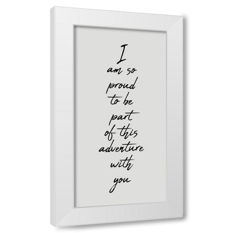 This Adventure White Modern Wood Framed Art Print by Kimberly, Allen