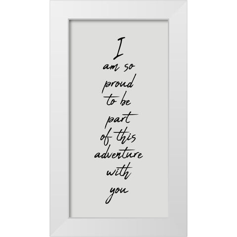 This Adventure White Modern Wood Framed Art Print by Kimberly, Allen