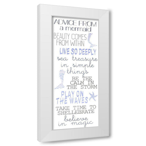 Mermaid Advice  White Modern Wood Framed Art Print by Kimberly, Allen