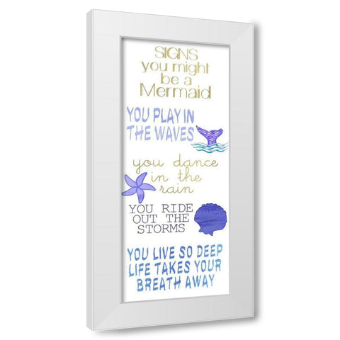 Mermaid Signs v2 White Modern Wood Framed Art Print by Kimberly, Allen