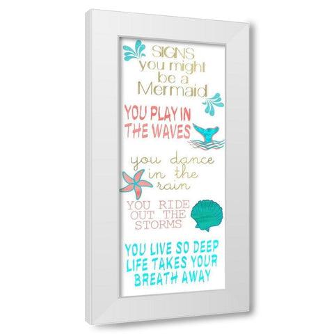Mermaid Signs v3 White Modern Wood Framed Art Print by Kimberly, Allen