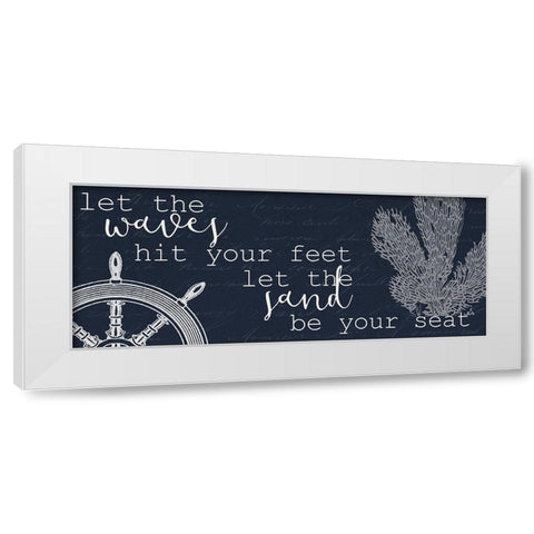 Let the Waves White Modern Wood Framed Art Print by Kimberly, Allen