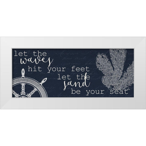 Let the Waves White Modern Wood Framed Art Print by Kimberly, Allen