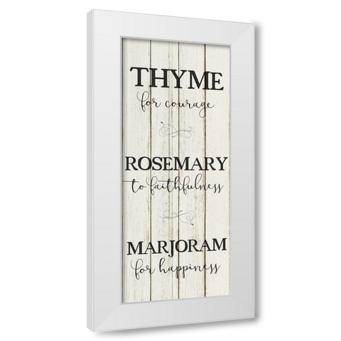 Herbs For 2 White Modern Wood Framed Art Print by Kimberly, Allen
