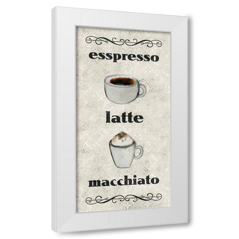 Coffee Life 1 White Modern Wood Framed Art Print by Kimberly, Allen