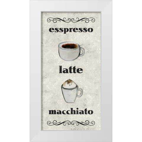 Coffee Life 1 White Modern Wood Framed Art Print by Kimberly, Allen