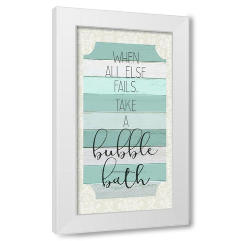 Bubble Bath 1 White Modern Wood Framed Art Print by Kimberly, Allen