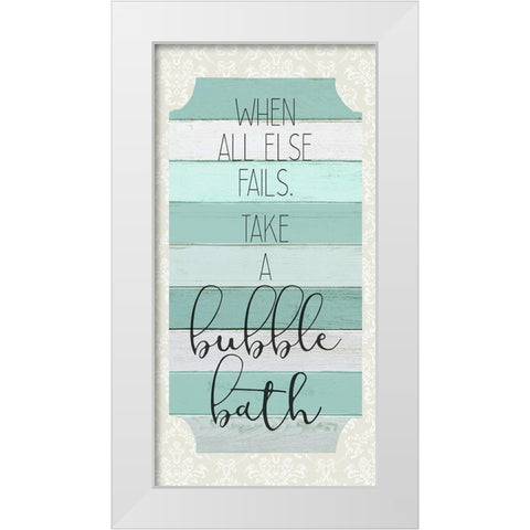 Bubble Bath 1 White Modern Wood Framed Art Print by Kimberly, Allen