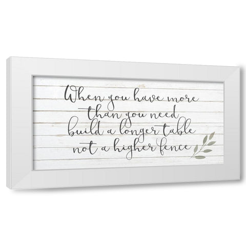 More Than You Need White Modern Wood Framed Art Print by Kimberly, Allen