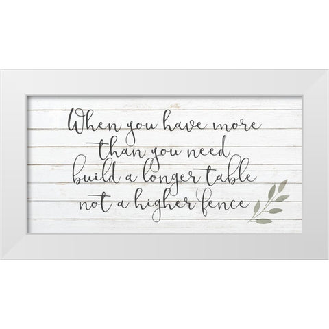 More Than You Need White Modern Wood Framed Art Print by Kimberly, Allen