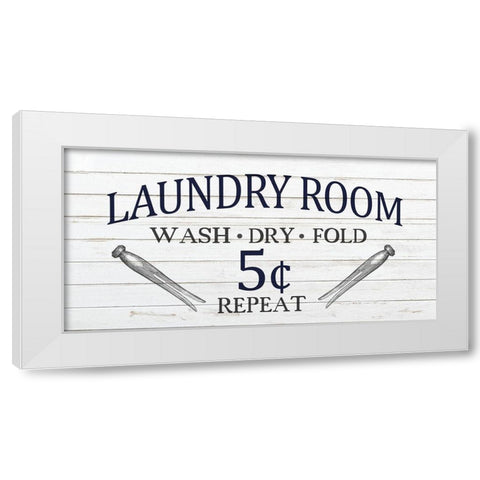Laundry Room White Modern Wood Framed Art Print by Kimberly, Allen