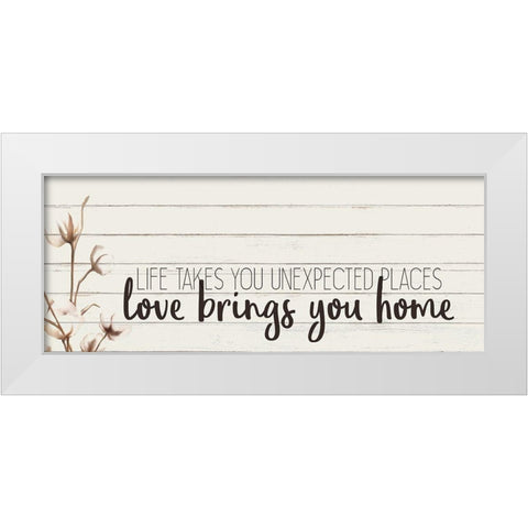 Love Brings You White Modern Wood Framed Art Print by Kimberly, Allen