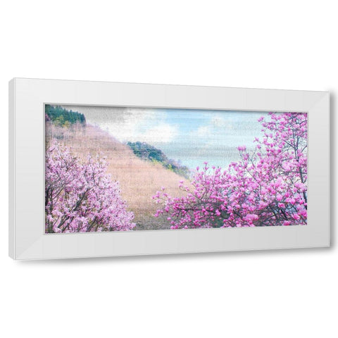 Hillside Blooms White Modern Wood Framed Art Print by Kimberly, Allen