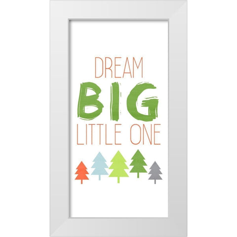 Dino Brave 2 White Modern Wood Framed Art Print by Kimberly, Allen