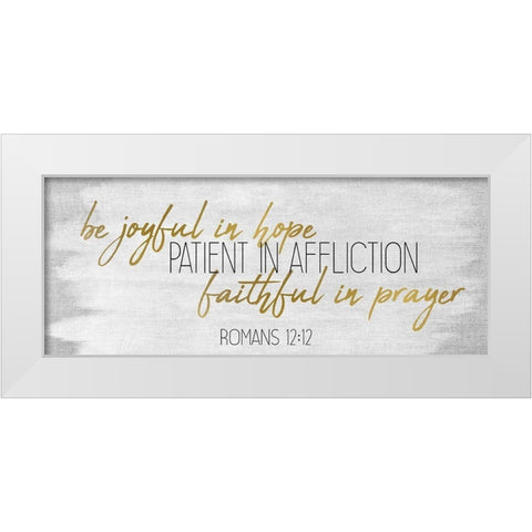 Be Joyful White Modern Wood Framed Art Print by Kimberly, Allen