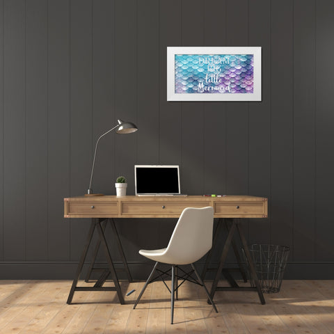 Dream Big Little Mermaid White Modern Wood Framed Art Print by Kimberly, Allen