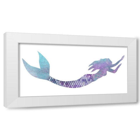 Mermaid Swimming White Modern Wood Framed Art Print by Kimberly, Allen