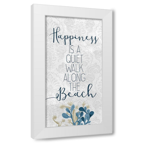 Happiness Beach 1 White Modern Wood Framed Art Print by Kimberly, Allen
